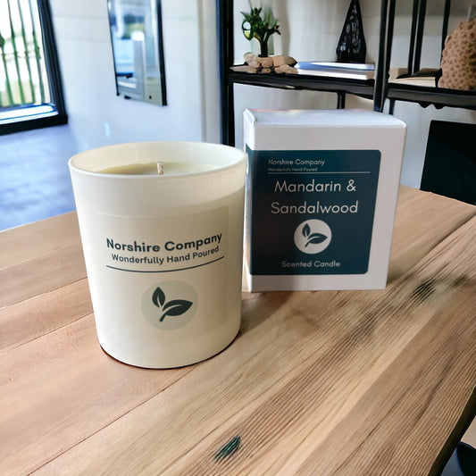 Mandarin & Sandalwood Scented Candle | Norshire Company